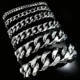 Bracciale Cubano Uomo Donna In Acciaio Inox, Lunghezza 21 Cm, Larghezza 10 Mm, Catena Classica, Regalo