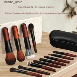 4-in-1 Reise-Make-up-Pinsel Set Mit Etui – Doppelendig Für Foundation, Concealer, Lidschatten & Puder