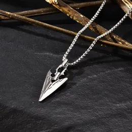 Men's Black ARROWHEAD - Black Stainless Steel Necklace Minimalist, Hypoallergeni