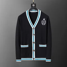 Cardigan Doppio Petto Da Uomo Slim Fit Casual Colletto Alla Coreana Lavorato A Maglia Abbottonato Maglioni Outwear, Cachi, M