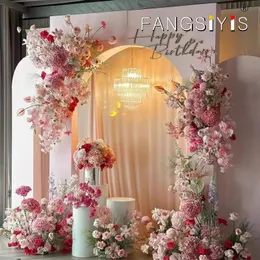 Pannelli da parete in seta con fiori artificiali 3D per feste di