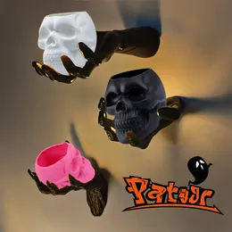 Vaso A Forma Di Teschio In Resina Per Halloween – 16,5 X 11,5 X 11 Cm, Contenitore Per Piante E Fiori, Decorazione Gotica