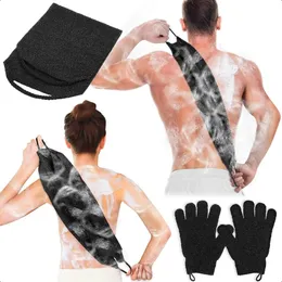 Peeling-Handschuhe Für Körper & Gesicht – Tiefenwirksames Peeling, 2er Set, Schwarz – Für Dusche, Spa & Massage