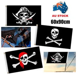 thumbnail image 2 of Crimson Pirate Flag 3x5 Feet, Polyester With Grommets, Argh Matey Jolly Roger Banner 2 of 4