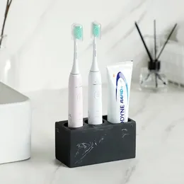 Onsogi Portaspazzolino In Vetro Con Divisorio In Bambù - Organizer Da Bagno Per Spazzolini E Dentifricio - 4