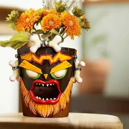 Lustiger Blumentopf "Smiley Mit Erhobenen Fingern" Aus Kunstharz – Weiß, Für Sukkulenten & Drinnen/draußen