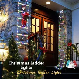 LED Christmas Light - Christmas Decorative Ladder Lights With Santa Claus, Christmas Decorations Lights Indoor Outdoor Window Garden Home Wall Xmas Tree Deco