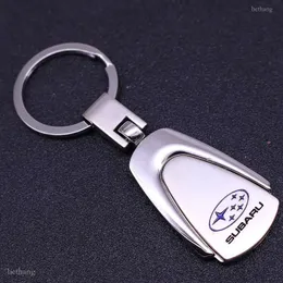 Creative Metal Car Keychain For Subaru Badge Logo Long Chain