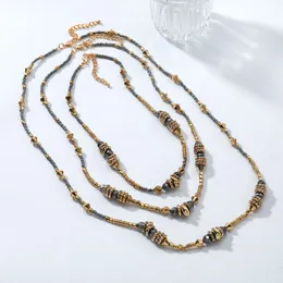 Bohemia Multiyer Resin Perline Catene Collana per donne Eleganti