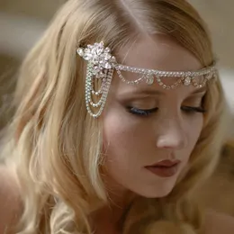 Fashband Fascia Per Capelli Anni '20 Con Piume Di Pavone E Strass - Copricapo Vintage Stile Grande Gatsby Per Donne E Ragazze (Argento)