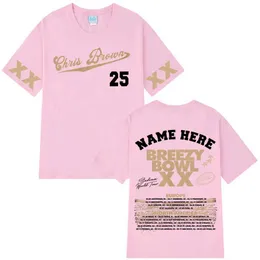 T-shirt Chris Brown Breezy Bowl Tour 2025 - Coton Oversized, Manches Courtes | Taille XS à 4XL, Unisexe