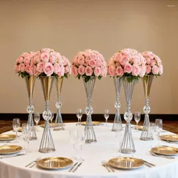 Vaso In Vetro Per Giglio 50 Cm – Centrotavola Trasparente Sottile Per Matrimonio O Decorazione - 5