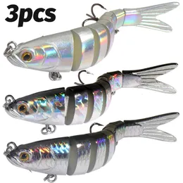 5pcs/set Jointed Trolling Bait Minnow Fishing Lure Bass