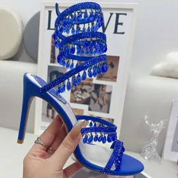 Hanfike Women's Wedding Sandals - Rhinestone Ankle Strap Open Toe Heels, 3.7 Inch Heel
