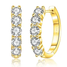 Set 3 Paia Orecchini A Cerchio E A Perno, Placcato Oro 14K, Ipoallergenici, Con Zirconi, Regalo Donna