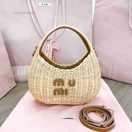 Gewebte Strandtasche Damen - Rattan Handtasche Naturpapiergras