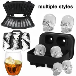 Stampo Per Cubetti Di Ghiaccio A Forma Di Teschio 3D In Silicone - Per Whisky, Cocktail E Halloween