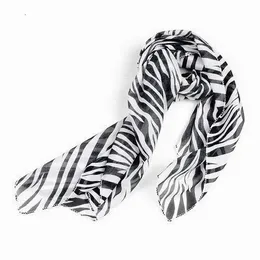 Clothing Wraps And Shawls Elegant Black And White Striped Chiffon
