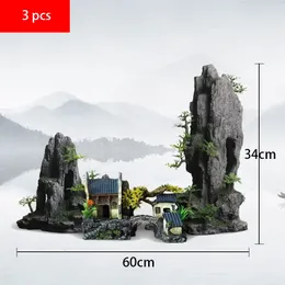 fish tank accessories singapore Besimple Aquarium Hide Cave Decoration, Reptile Rock Hideouts Stone Cave Hide House Fish Aquarium for Betta Shrimp Turtle Small Fish Tank Plant Decoration