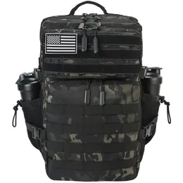 Zaino Tattico Militare 30L – Assault Pack 3 Giorni Con Sistema MOLLE, In Poliestere 900D Impermeabile, Per Laptop 15", Trekking, Sopravvivenza, Outdoor, Nero