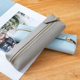Leather Pencil Bag, Designer Pencil Pouch: Stylish Coated Canvas - Main Image