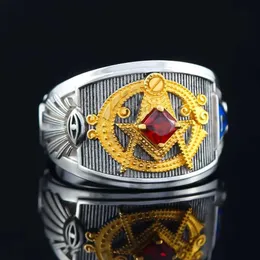Gold Silver Two-Tone Masonic Knights Templar Cross Ring with