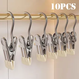 2 Grucce Metalliche Con Clip Per Pantaloni E Gonne - 6 Livelli, Gancio Girevole 360°, Antiscivolo, Salvaspazio, Argento - 3