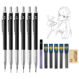 6 pezzi Mate meccaniche di Capibara con gomme incorporate - Mina HB, 0.5mm, retrattili per una scrtura e uno schizzo fluidi - ideali per studenti e uso in ufficio | SHEIN ALIA