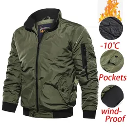 Mens Slim Fit Fleece Lined Warm Winter Jacket Army Green Thick
