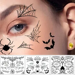 Halloween Gesichtstattoo-Aufkleber Wasserdicht – 10 Verschiedene Motive, Einfach Anzuwenden
