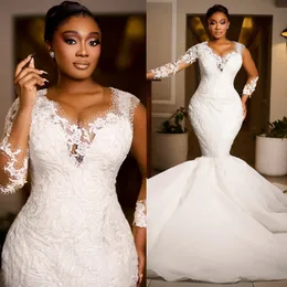 Champagne Mermaid Wedding Dress Detachable Train, Illusion