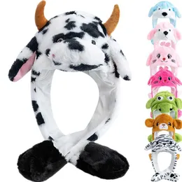 Cappello da coniglio con orecchie in movimento Fascia divertente - Orecchie che scoppono quando si pressano le zampe Simpatico fascia per capelli coniglietto di peluche per bambini adulti  15