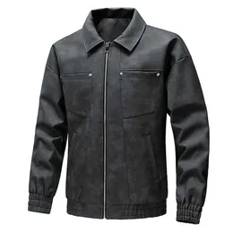 Spring Autumn PU Jacket Men Motorcycle Biker Coat Fashion Casual