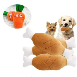 Plush Dog Toys with Squeakers Pack! Fun Chicken Fox Designs
