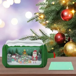 Babbo Natale con albero di Natale e pupazzo di neve di notte 1591222 Arte vettoriale a Vecteezy