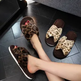 Fluffy Cross Band Plush House Fur Slippers For Women Open Toe Soft