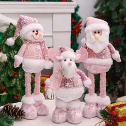 Santa Claus Snowman Elk Pink Sequin Telescopic Doll Merry - Main Image