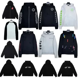 Black Rhinestone Gothic Full Zip Hoodie Oversized Harajuku