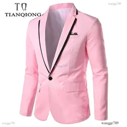 Mens Blue Striped Suit Blazer Slim Fit: Formal Wedding Tuxedo With