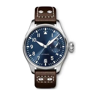 U1 Top AAA Luxury Automatic Mechanical Mens Pilot Watch - Classic Big Dial with Genuine Leather Strap - Designer Wristwa