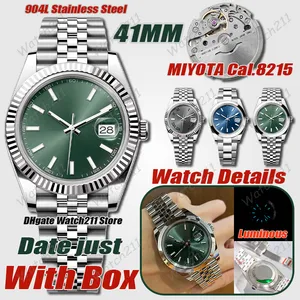 Mens Watch Luxury Designer Watches Men High Quality AAA Date Just MIYOTA 41MM Cal. 8215 Mechanical Automatic 904L Stainl