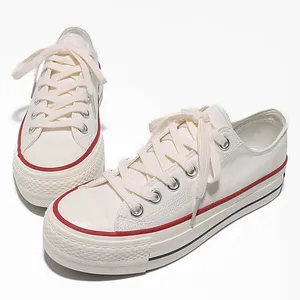 2026 Canvas Shoes for Women - Thick Sole Height Increasing Pink Casual Sneakers - Classic Trendy Comfortable Footwear