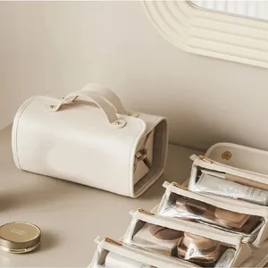 focallure makeup travel bag Train Case Makeup Cosmetic Case Organizer with Adjustable Dividers (White Marble) down makeup and toiletry bag with stylish organization Yzhappy Travel Makeup Bag With
