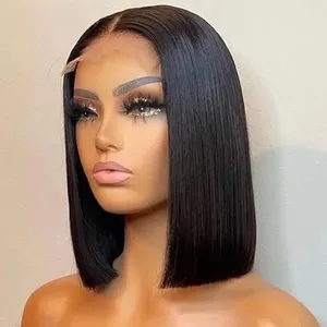 Hd Lace Wig 12A Grade Super Double Drawn 4X4 Lace woman Closure Vietnamese Raw Bone Straight Short Bob Wig Cheap Glueles