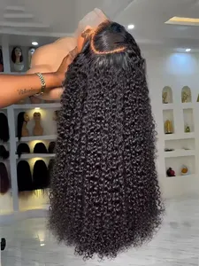13x6 Glueless HD Deep Wave Lace Frontal Wig - 300% Density Brazilian Curly Human Hair Wig for Women - Pre-Plucked Natura