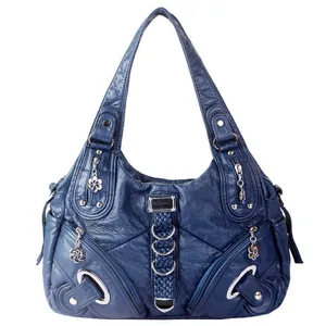 Angelkiss Large Womens Shoulder Bag - Leopard Print Top-Handle Satchel Tote Dumpling Hobo Handbag W251122