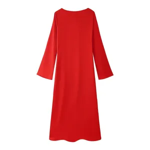 sachin and babi light blue dress Norma Kamali 1980s Vintage Red Ribbed Knit Drop Waist Long Sleeve Dress
