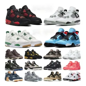 with Box Desinger Shoes 4s Basketball for Mens and Womens Jumpman 4 Iv Sports Sneakers Black Cat Pine Oreo University Blue Mocha Seafoam