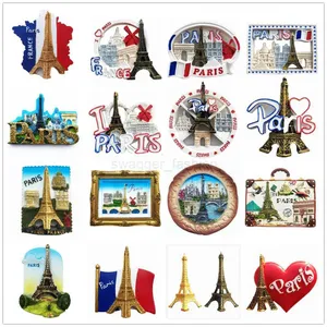 Calamita per frigorifero 3D a forma di cuore, souvenir turistici, adesivi magnetici in resina per frigorifero, decorazione per casa e cucina, dalla Cina (Francia