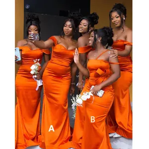 Wholesale Orange Bridesmaid Gowns at cheap prices | DHgate